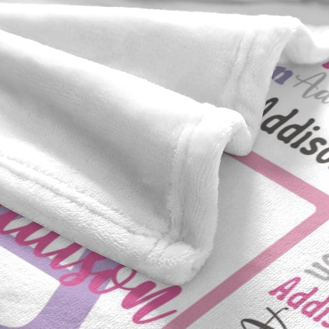 Dr.TOUGH Name Blanket Personalized Blanket for Adult Kids Flannel Customized Personalized Blankets and Throws