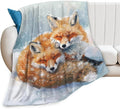 Tijuboni Fox Throw Blanket Fox Gifts for Girls Boys Women Men Kids Adults Soft Flannel Fleece Blanket for Couch Sofa Bed Home Decor 60"x80"