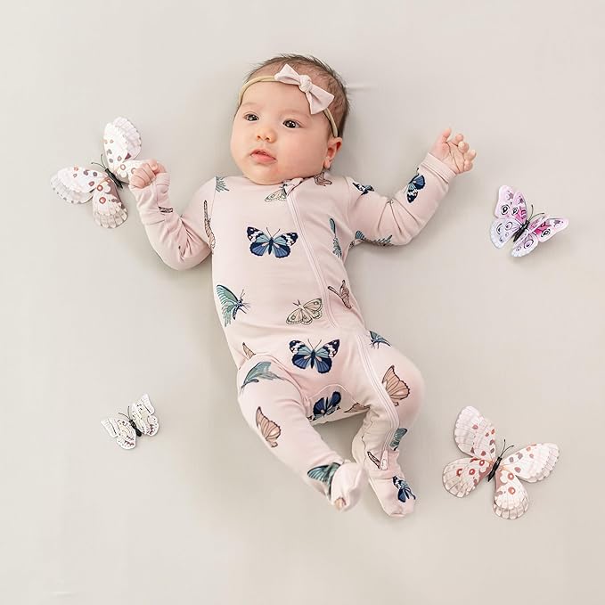 KYTE BABY Unisex Zipper Closure Footies, Rayon Made From Bamboo, 0-24 Months