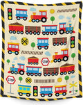 Train Blanket for Train Lovers - 50" x 60" Inches Warm Cozy Throw Blanket Gift - Yellow Cute Throw for Sofa, Work, Living Room