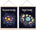 Hiuwevt Solar System Poster Hanger Frame, Space Nursery Decor, Mystical Cosmic Educational Wall Art Decor for Kids Boys Room Nursery Classroom Home, 12x16 Inch Set of 2