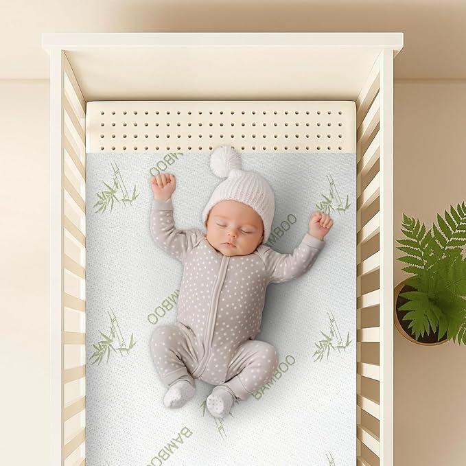 ORGANIC TEXTILES Organic Baby Mattress Topper with Rayon Derived Bamboo Cover - GOLS/GOTS Certified - Breathable - 3" Portable (36"x26")
