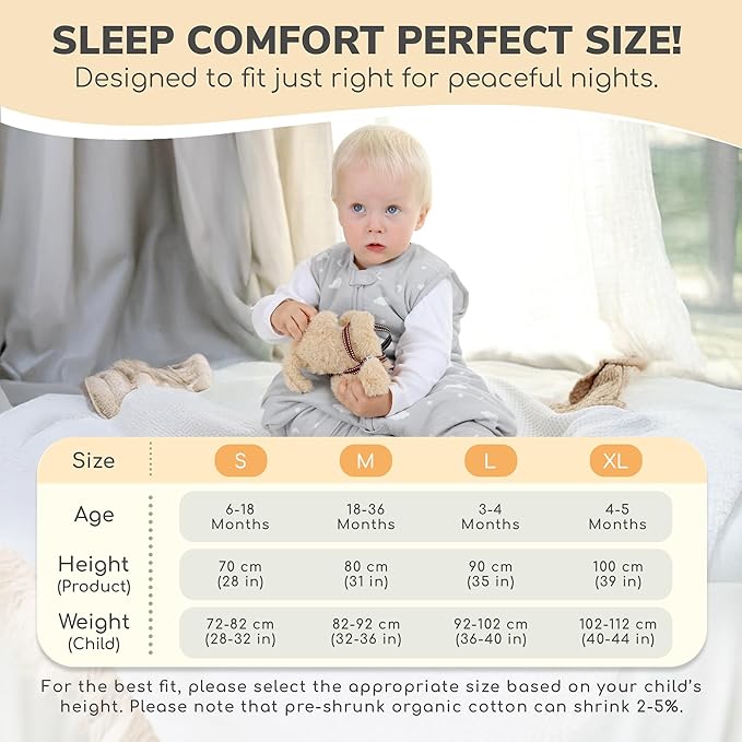 Mama Cheetah Toddler Sleep Sack with Feet 2T, 1.0 TOG Organic Cotton Baby Wearable Blankets with Legs, Baby Sleeping Bag for Walkers, Early Walker Medium