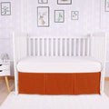 Box Pleated Crib Bed Skirt Premium 100% Cotton 800 Thread Count Nursery Crib Toddler Bedding Crib Bedskirt for Baby Boys or Baby Girls, (28" x 52") + 16" Drop Lenght - Burnt Orange Solid