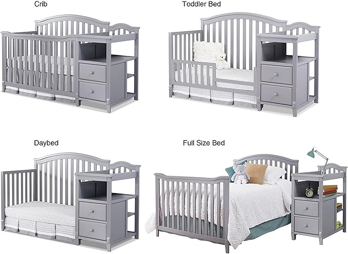 SORELLE FURNITURE Berkley Crib, Classic 4-in-1 Convertible Crib, Made of Wood, Non-Toxic Finish, Wooden Baby Bed, Toddler Bed, Child’s Daybed and Full-Size Bed, Nursery Furniture - Espresso