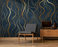 Simple Golden Lines Wall Mural Wallpaper for Bedroom 103" x 69"
