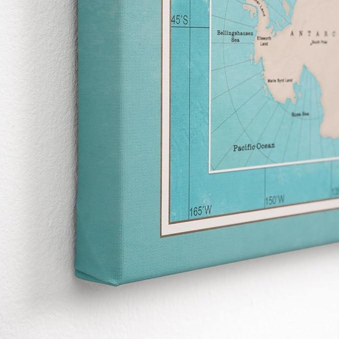 Canvas World Map with Cork Pin Board - English Lettering - Decorative Wall Decoration for All Rooms - Canvas Pictures with World Map Motif (150x100 cm, Pattern 10)