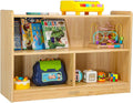 Montessori Shelf, Toy Shelf for Kids, Kids Bookshelf, 2-Tier, 3-Section Wooden Book Shelf, Toy Storage Organizer for Kid Rooms, Palyroom, Nursery (35-2/5"*23-5/8"*11-4/5")