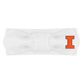 Creative Knitwear Illinois Fighting Illini Infant Girls White Solid Hair Knot Headband Embroidered Logo - Size Newborn - 4T