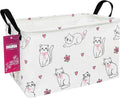Rectangular Storage Basket Fabric Organizer Bin for Toys,Books,Clothes,Gifts,Pets-Perfect for Home,Office,Nursery,Dorm,Shelf(Rec-Love cat )