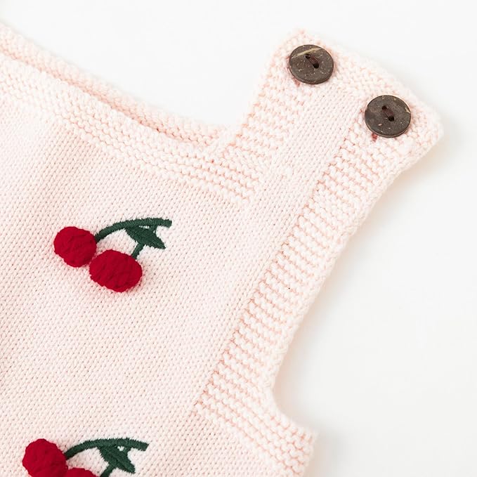 Simplee kids Baby Girl Knit Romper Fall Sleeveless Pompoms Rompers Newborn Little Girl Overall Jumpsuit Outfits