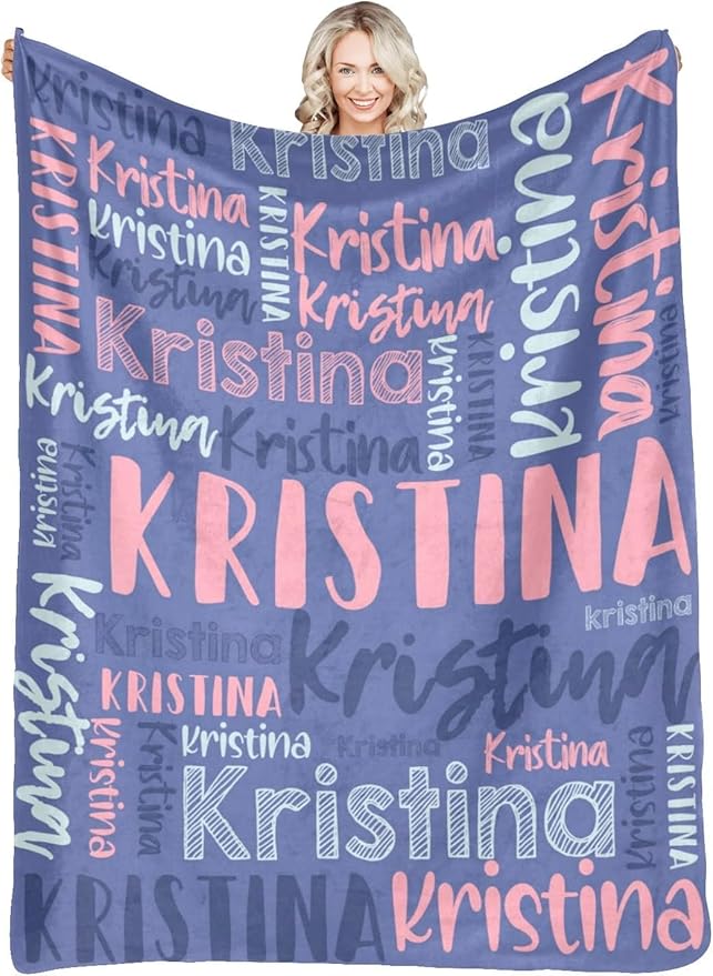 Dr.TOUGH Personalized Blankets with Name Customized Baby Blankets for Girls Boys Adults Monogrammed Blankets and Throws Christmas Birthday Mothers Fathers Valentines Day Gift (Dark Blue, 40''×50'')