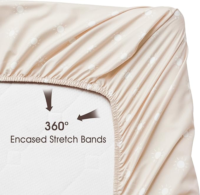 PHF 3 Pack Soft Rainbow Crib Sheets Fitted, Silky Comfy Breathable Baby Sheets for Boys Girls Neutral, 28x52 Inches Fits Standard Crib and Toddler Mattresses, Rainbow