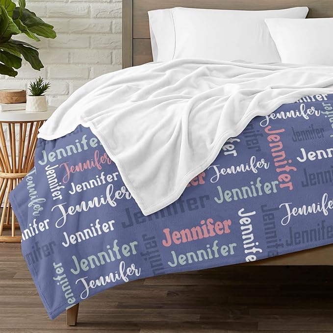Dr.TOUGH Name Blanket Personalized Blanket for Adult Kids Flannel Customized Personalized Blankets and Throws