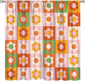 70s Flowers Curtains,Vintage Cute Colorful Abstract Floral for Girls Kids Bedroom Bathroom Curtains Window,Trendy Groovy Funky Novelty Home Window Treatments Drapes 63"" W X 63"" L, Style-5