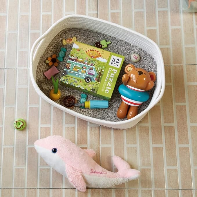 Cotton Rope Storage Baskets Woven Basket Cute Baby Nursery Organizers Small Dog Toy Basket Gift Baskets Empty