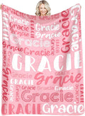 Dr.TOUGH Personalized Blankets with Name Customized Baby Blankets for Girls Boys Adults Monogrammed Blankets and Throws Christmas Birthday Mothers Fathers Valentines Day Gift (Light Pink,30''×40'')