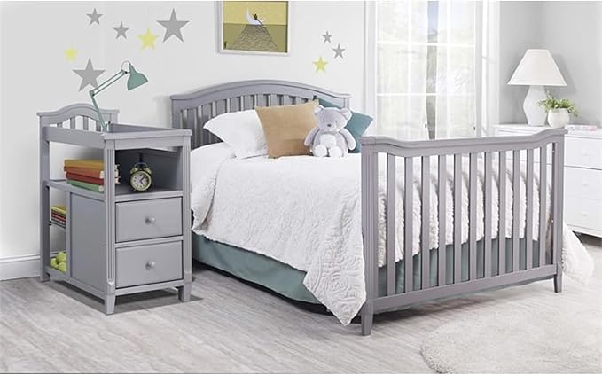 SORELLE FURNITURE Berkley Crib, Classic 4-in-1 Convertible Crib, Made of Wood, Non-Toxic Finish, Wooden Baby Bed, Toddler Bed, Child’s Daybed and Full-Size Bed, Nursery Furniture - Espresso