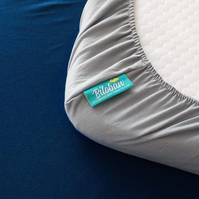 Bassinet Sheets Fit for Graco Sense2Snooze Bassinet and SNOO Smart Sleeper Baby Bassinet,100% Cotton, 2 Pack, Ultra Soft Bassinet Sheet, Gray and Navy Blue