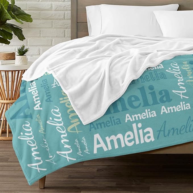 Dr.TOUGH Personalized Blanket for Adult Kids with Name Customized Blankets Personalized Throw Blanket for Christmas Birthday Gifts