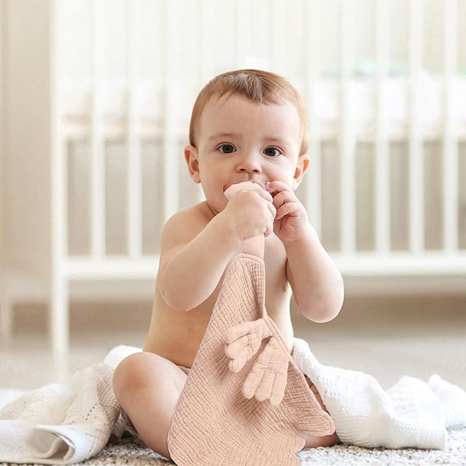 lulumoon Goose Security Blanket: Muslin Lovey for Babies Travel & Daycare - Skin-Friendly Snuggle Toy for Self-Soothe