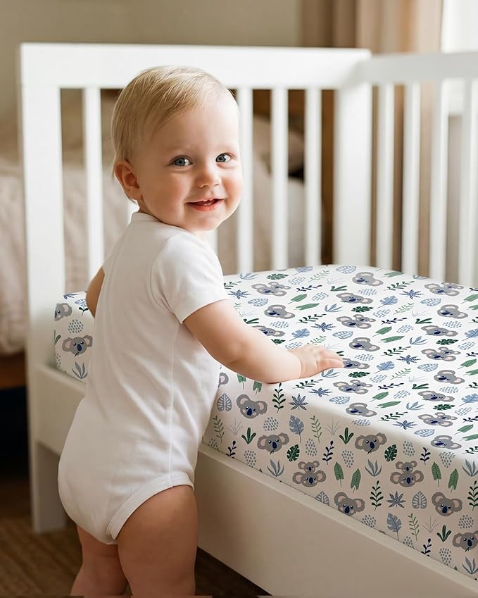 Looxii Baby Crib Sheets for Boys Girls, 3 Pack Fitted Crib Sheet for Standard Crib and Toddler Mattress, Ultra Soft Breathable Microfiber Baby Sheet 52x28x8in