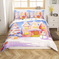 Feelyou Xmas Comforter Cover Set Twin Size Soft Bedspread Cover for Kids Boys Girls Bedroom Bed Decor Christmas Bedding Set