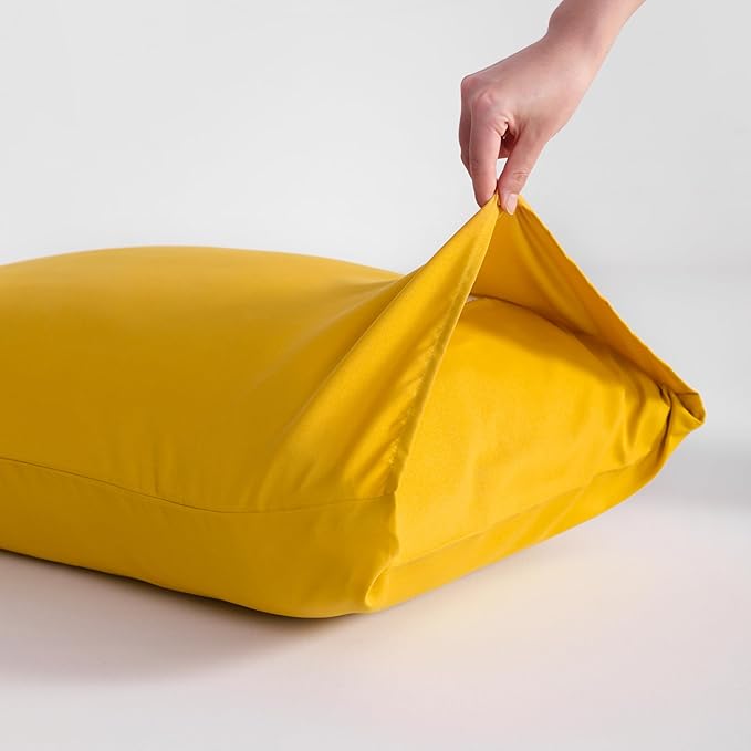 NTBAY Microfiber Toddler Pillowcases with Envelope Closure, 2 Pack 100% Brushed Microfiber Soft Travel Kids Nursery Pillow Cases, 14"x20" Fits Pillows Sized 12"x16" 13"x18" 14"x19", Ginger Yellow