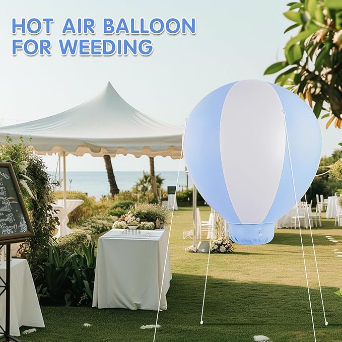 3FT Hot Air Balloon Decorations, Hot Air Balloon with Air Pump for Girls Boys Baby, Birthday Wedding Exhibitions, Blue