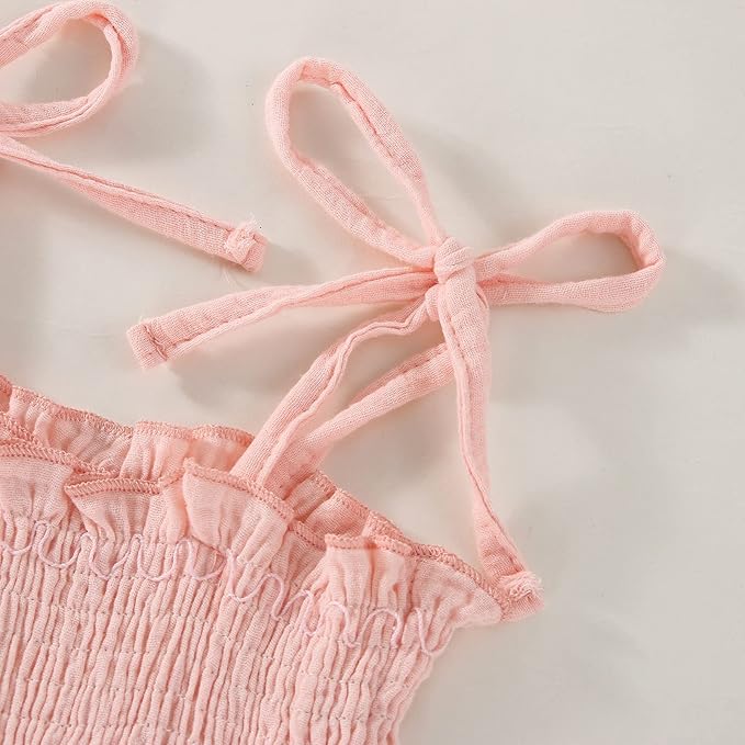Newborn Baby Girl Bodysuit Sleeveless Halter Frill Romper One-piece Jumpsuit with Headband Summer Clothes Set