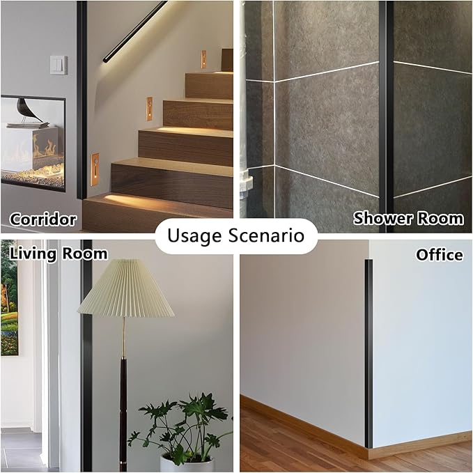6PCS Aluminum Alloy Metal Corner Guards - Black Wall Corner Protectors 1.6" x 1.6" x 48" with 90 Angle, 19Ga / 0.9mm Thickness (4x4x120CM)
