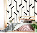 XMPMBM-Black Textured backsplash Large Decorative Geometrical Wallpaper Bedroom Bathroom Wall Mural- W 132" X H 92"（93 Square Foot）