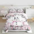 Feelyou Merry Christmas Comforter Set All Season Cute Snowman Bedding Set with 1 Pillow Cases Microfiber Kids Toddler Bedclothes Snowflake Bedroom Decor Duvet Quilt Breathable Soft