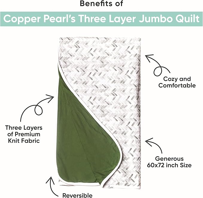 Copper Pearl Jumbo Premium Knit 3 Layer Stretchy Throw Blanket Cindy