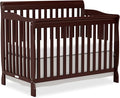 Baby Crib 5-in-1 Convertible, Wooden Cribs Converts to Toddler Bed, Daybed and Full-Size Bed, Nursery Furniture with Non-Toxic Finishes (Espresso)