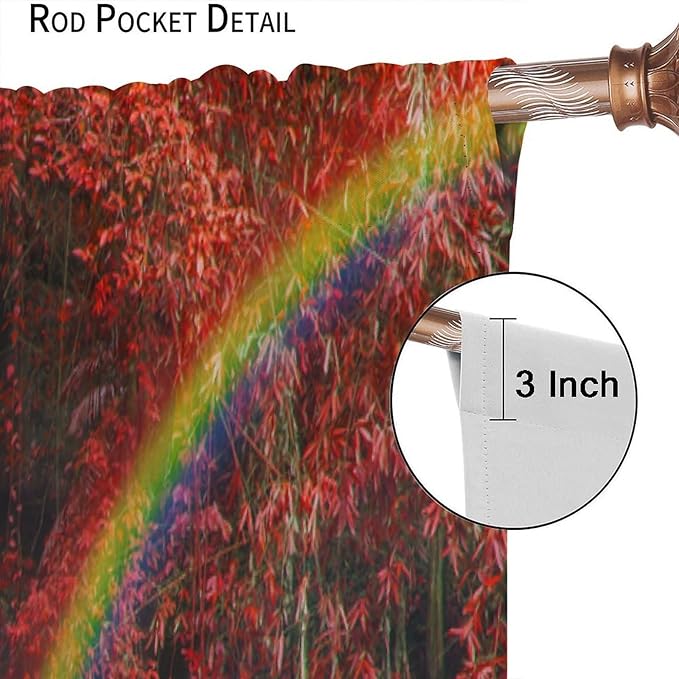 Waterfall Blackout Curtains, Nature Landscape Forest Mountain Waterfall Scenery Scene Print Pattern Window Drapes, for Bedroom Living Room 63" W X 63" L