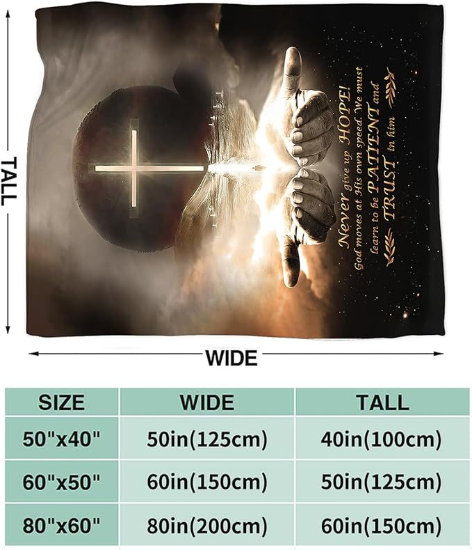 Tijuboni Christian Throw Blanket God Religious Gifts for Women Men Girls Boys Kids Adults Soft Flannel Fleece Blanket for Couch Sofa Bed Home Decor 40"x50"