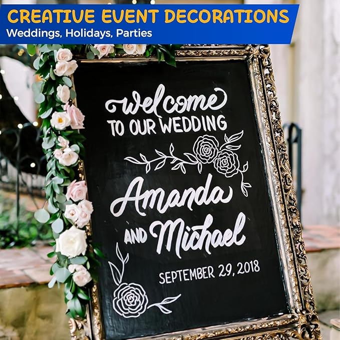SFAIH Liquid Chalk Markers for Bhalkboard - White 6 Pack 0.7mm Fine Tip, Wet Erase Chalk Marker for Chalkboard, Menu, Bistro, Signs, Windows, Glass, Labels, Dust-Free [1s Wet Wipe] - No Residue