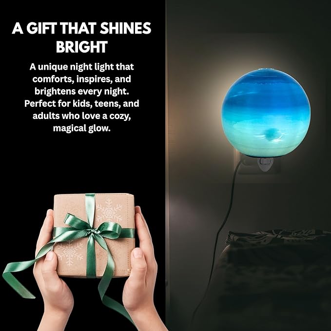 Neptune Night Lights | 4" Neptune Night Lamp LED Light | 3D Solar System NightLight, Planet Home Décor, Space Nursery, Kids Room, Space Gift, Birthday Gifts, Bedroom Decorations