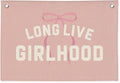 Long Live Girlhood Banner, Girl Nursery Decor, Toddler Girl Room Decor, Pink Bow Girls Room Wall Decor, 30x20 Inch Linen Wall Hanging Canvas Banner Flag