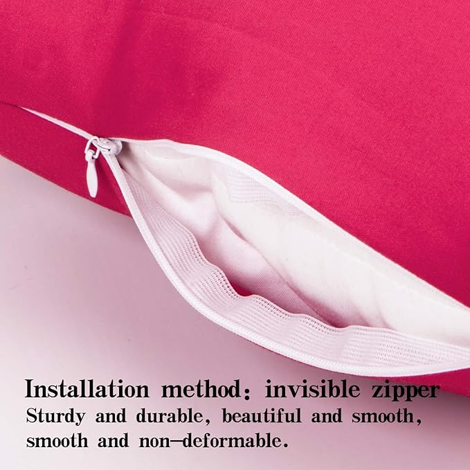 NTBAY Zippered Toddler Pillowcases Set of 2, 100% Brushed Microfiber 13x18 Pillowcases, Super Soft and Cozy Travel Kids Nursery Pillow Cases, 13x18 Inches, Magenta