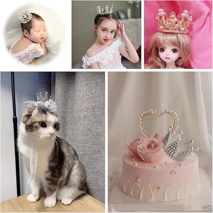 Infant Baby Girl Boy Crown Photo Shoots Headband for Newborn Crystal Princess Party Headwear Photography Props