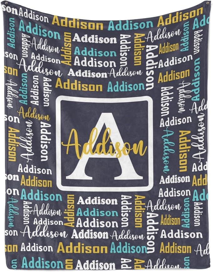 Dr.TOUGH Name Blanket Personalized Blanket for Adult Kids Flannel Customized Personalized Blankets and Throws