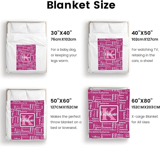 Dr.TOUGH Name Blanket Personalized Blanket for Adult Kids Flannel Customized Personalized Blankets and Throws
