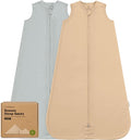 2-Pack Baby Sleep Sacks, Zipper Wearable Blanket - 0.5TOG Organic Cotton, Lightweight, Soft Cozy Toddler Sleeping Sack 12-24 months, Easy to Wear Large Newborn Transition Swaddles Sleepsacks (Toasty)
