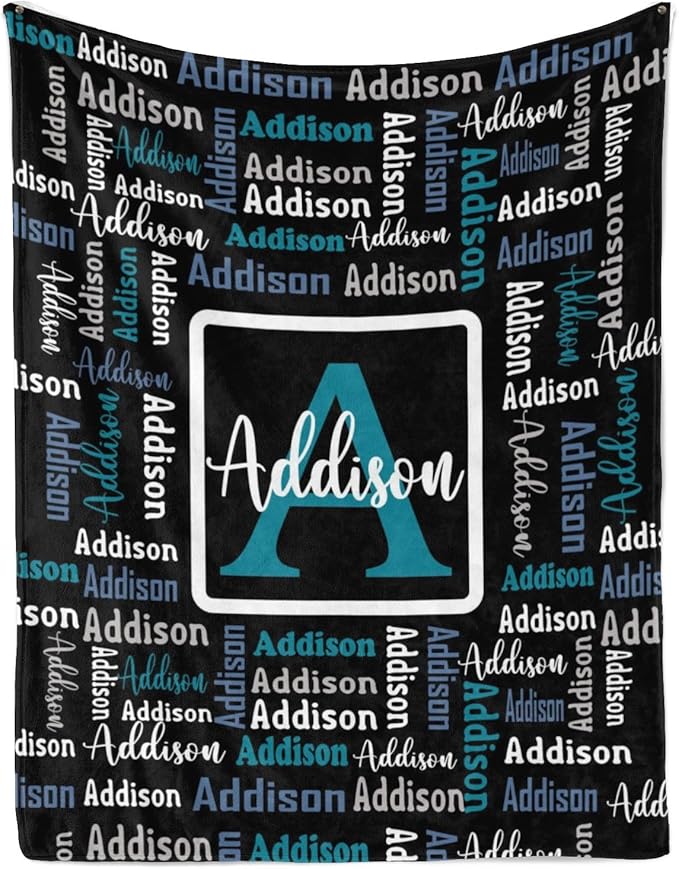 Dr.TOUGH Name Blanket Personalized Blanket for Adult Kids Flannel Customized Personalized Blankets and Throws