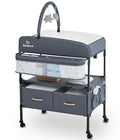 Portable Baby Changing Table with 2 Storage Baskets, BabyBond Foldable Changing Table Dresser Diaper Changing Table Height Adjustable Changing Station for Infant and Newborn(Grey)