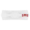 Creative Knitwear SMU Mustangs Infant Girls White Solid Hair Knot Headband Embroidered Logo - Size Newborn - 4T