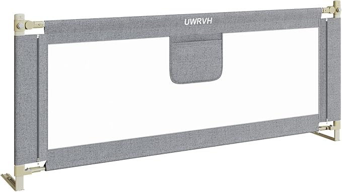 Bed Rails for Toddlers，Toddler Bed Rails，Bed Rail for Baby - Adjustable Height Bed Guard with Child Safety Lock, Universal Fit for King/Full/Twin Beds (Grey, 1 Side 39Inch)