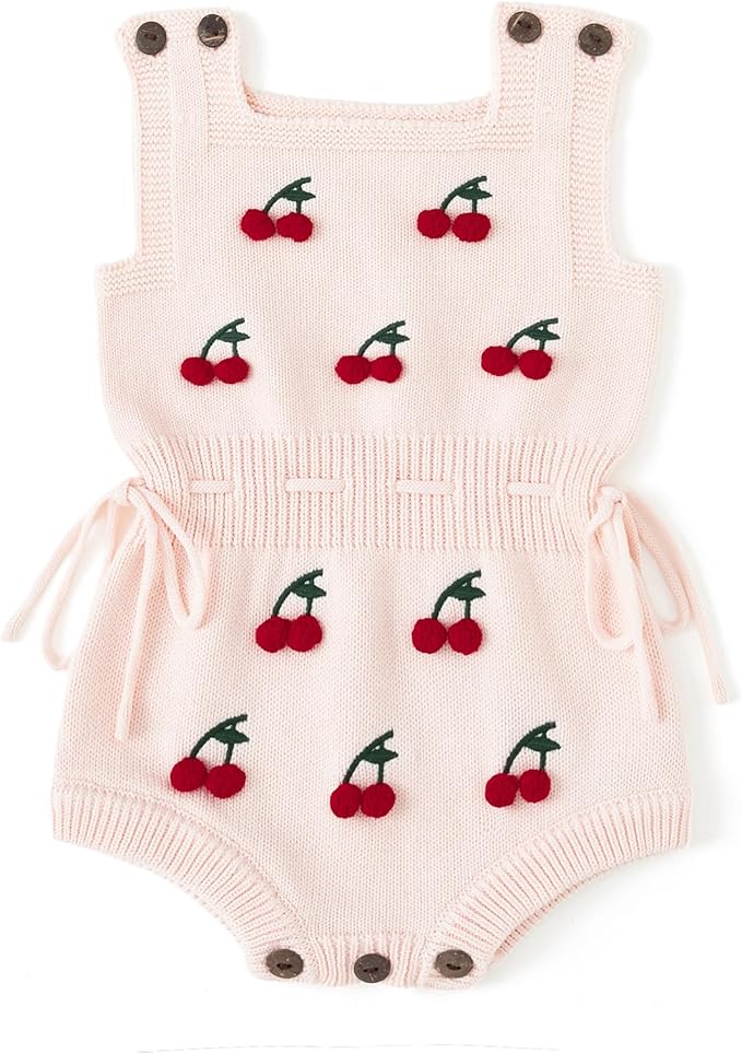 Simplee kids Baby Girl Knit Romper Fall Sleeveless Pompoms Rompers Newborn Little Girl Overall Jumpsuit Outfits